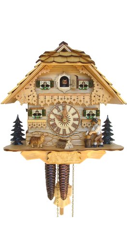 Horloge à coucou allemande en forme de chalet en bois