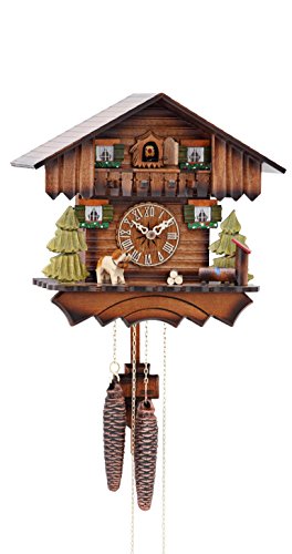 Horloge à coucou traditionnelle en bois : forme chalet