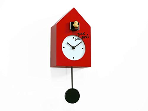 Horloge à coucou de créateur avec coucou punk couleur rouge