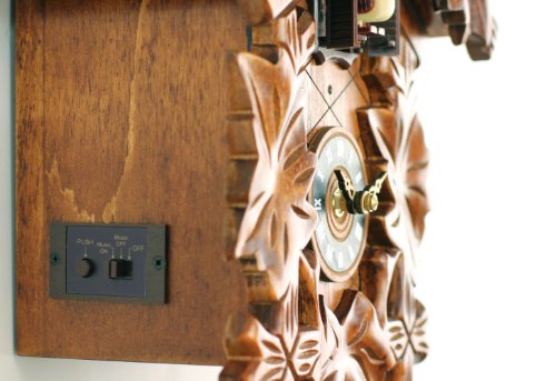 Horloge à coucou à quartz traditionnelle en bois avec détecteur de luminosité pour silence nocturne