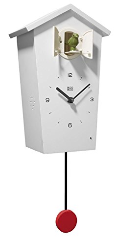 Horloge Pendule à coucou à quartz en plastique durable blanc originale Kookoo 12 chants